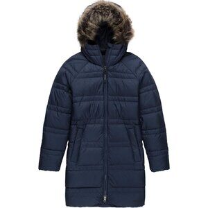 Marmot Montreaux 2.0 Girls Down Jacket 700-Fill Faux Fur Hood Navy NEW